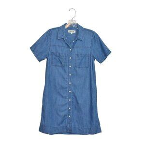 Madewell Denim Tencel Lose Fit A Line Mini Summer Shirtdress Size XS